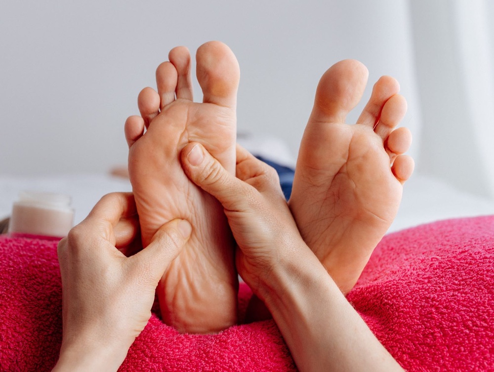 Pressure points on the feet correspond with areas in the body